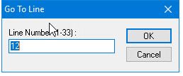 New Go To Line dialog