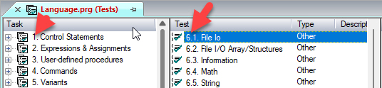 ATEasy 2024 Tests View with Numbers