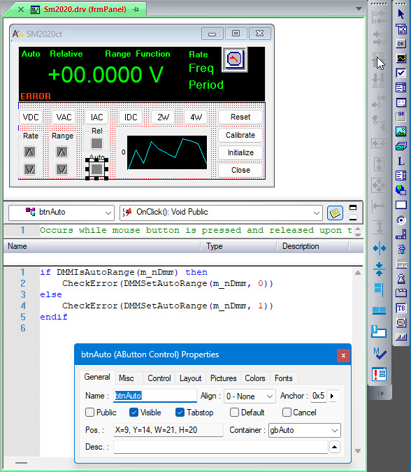 ATEasy Form Editor Window