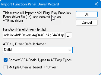 ATEasy Import Function Panel Wizard