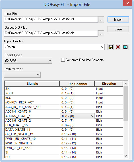 STIL File Import Dialog